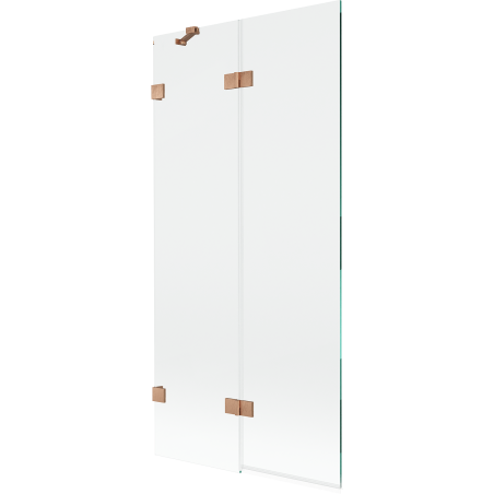 Mexen Lunar vaňová paraván 2-krídlová ľavá 90 x 150 cm, transparentná, brúsená meď - 897-090-100-65-00-L