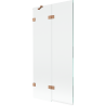 Mexen Lunar vaňová paraván 2-krídlová ľavá 90 x 150 cm, transparentná, brúsená meď - 897-090-100-65-00-L