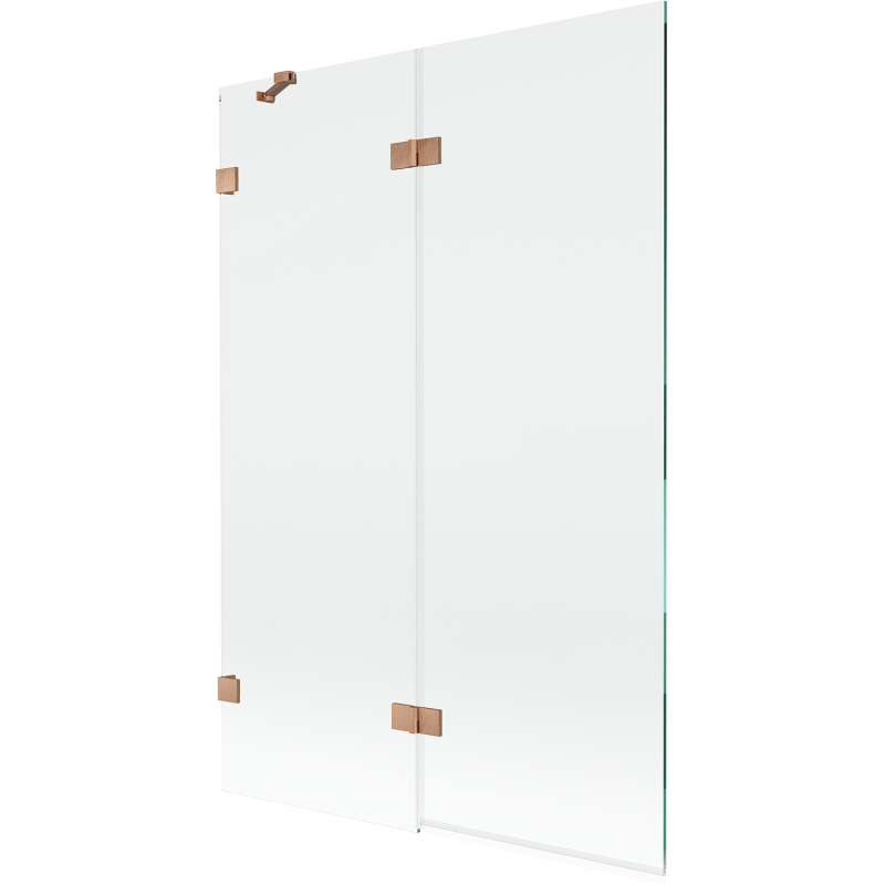 Mexen Lunar sprchová zástěna dvojkrídlová ľavá 120 x 150 cm, transparentná, brúsená meď - 897-120-100-65-00-L