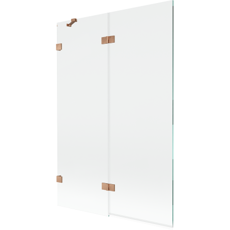 Mexen Lunar sprchová zástěna dvojkrídlová ľavá 120 x 150 cm, transparentná, brúsená meď - 897-120-100-65-00-L