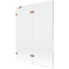 Mexen Lunar vaňová zástena 2-krídlová ľavá 130 x 150 cm, transparentná, brúsená meď - 897-130-100-65-00-L