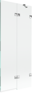 Mexen Lunar vanová zástěna 2-krídlová pravá 80 x 150 cm, transparentná, chróm - 897-080-100-01-00-P