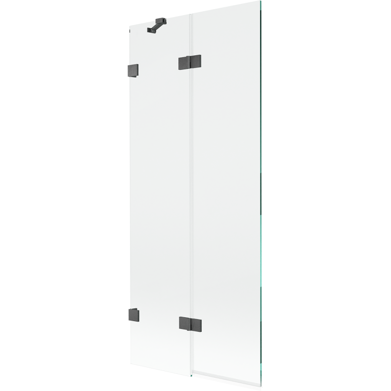 Mexen Lunar sprchová zástenka dvojkrídlová ľavá 80 x 150 cm, transparentná, gun gray kartáčovaná - 897-080-100-66-00-L