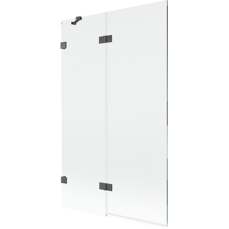 Mexen Lunar vaňová zástena dvojkrídlová ľavá 110 x 150 cm, transparentná, česaná gun gray - 897-110-100-66-00-L