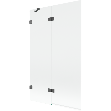 Mexen Lunar vaňová zástena dvojkrídlová ľavá 110 x 150 cm, transparentná, česaná gun gray - 897-110-100-66-00-L