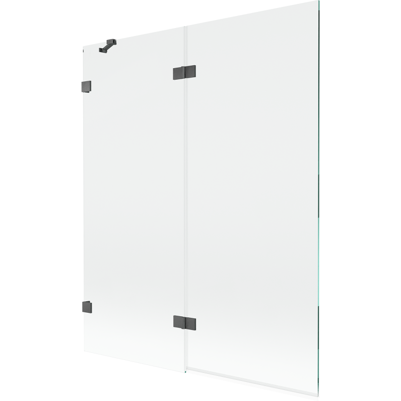 Mexen Lunar vaňový paraván 2-krídlový ľavý 140 x 150 cm, transparentný, brúsený gun gray - 897-140-100-66-00-L