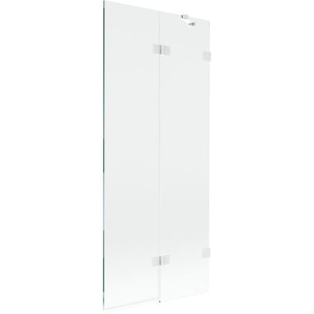 Mexen Lunar sprchová zástenová clona 2-krídlová pravá 80 x 150 cm, transparentná, biela - 897-080-100-20-00-P