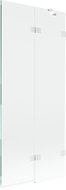 Mexen Lunar sprchová zástenová clona 2-krídlová pravá 80 x 150 cm, transparentná, biela - 897-080-100-20-00-P