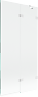 Mexen Lunar sprchová zástena dvojkrídlová pravá 90 x 150 cm, priehľadná, biela - 897-090-100-20-00-P