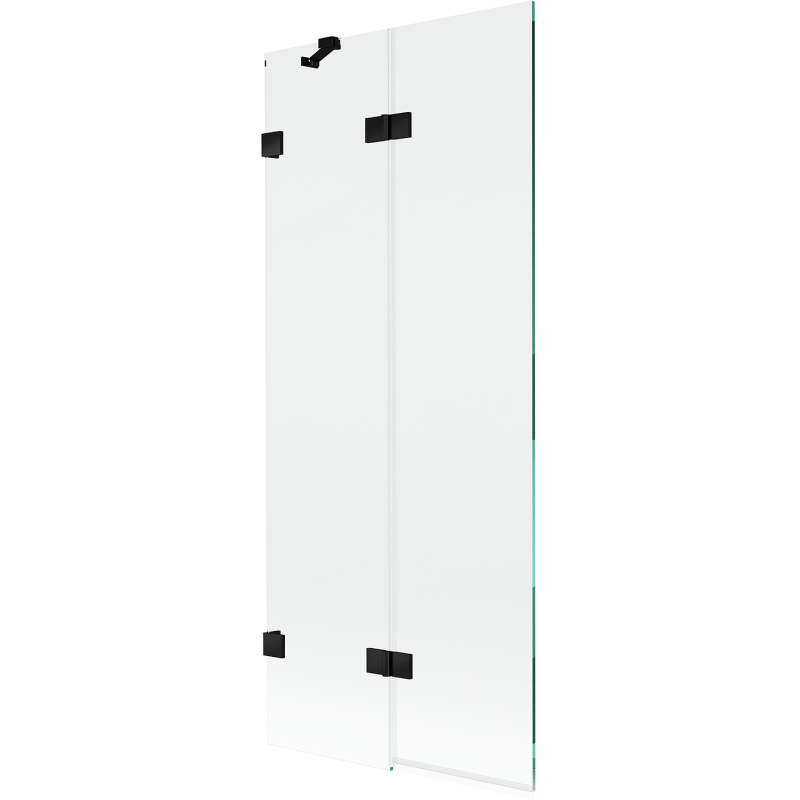 Mexen Lunar vaňová zástenka 2-krídlová ľavá 80 x 150 cm, transparentná, čierna - 897-080-100-70-00-L