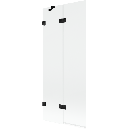Mexen Lunar vaňová zástenka 2-krídlová ľavá 80 x 150 cm, transparentná, čierna - 897-080-100-70-00-L