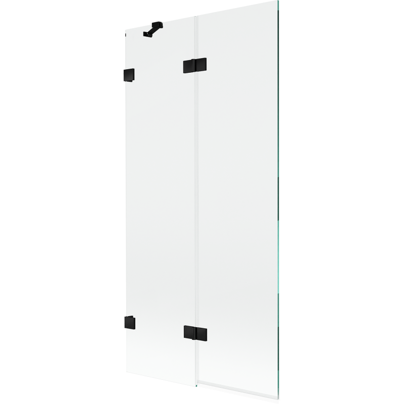 Mexen Lunar sprchová zástena 2-krídlová ľavá 90 x 150 cm, transparentná, čierna - 897-090-100-70-00-L