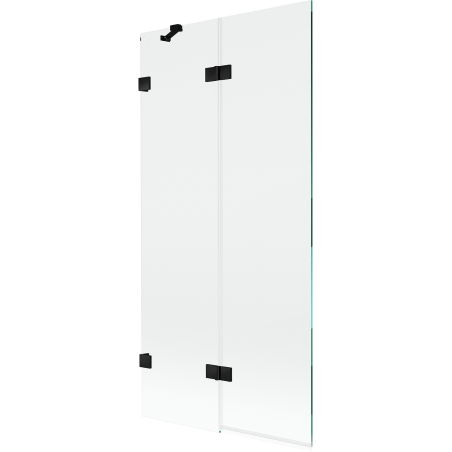 Mexen Lunar sprchová zástena 2-krídlová ľavá 90 x 150 cm, transparentná, čierna - 897-090-100-70-00-L