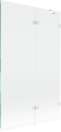Mexen Lunar 2-krídlová sprchová zástenka pravá 110 x 150 cm, transparentná, biela - 897-110-100-20-00-P