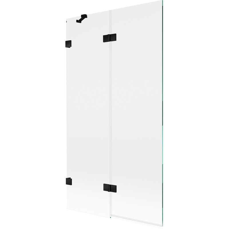 Mexen Lunar sprchová zástenka 2-krídlová ľavá 100 x 150 cm, transparentná, čierna - 897-100-100-70-00-L