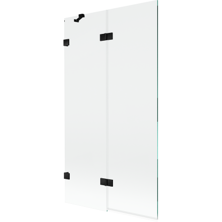Mexen Lunar sprchová zástenka 2-krídlová ľavá 100 x 150 cm, transparentná, čierna - 897-100-100-70-00-L