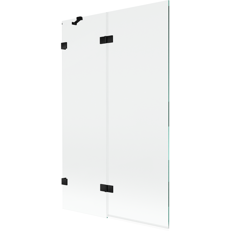 Mexen Lunar vaňová zástena 2-krídlová ľavá 110 x 150 cm, priehľadná, čierna - 897-110-100-70-00-L