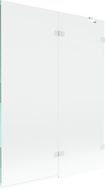 Mexen Lunar vaňová zástena 2-krídlová pravá 130 x 150 cm, transparentná, biela - 897-130-100-20-00-P