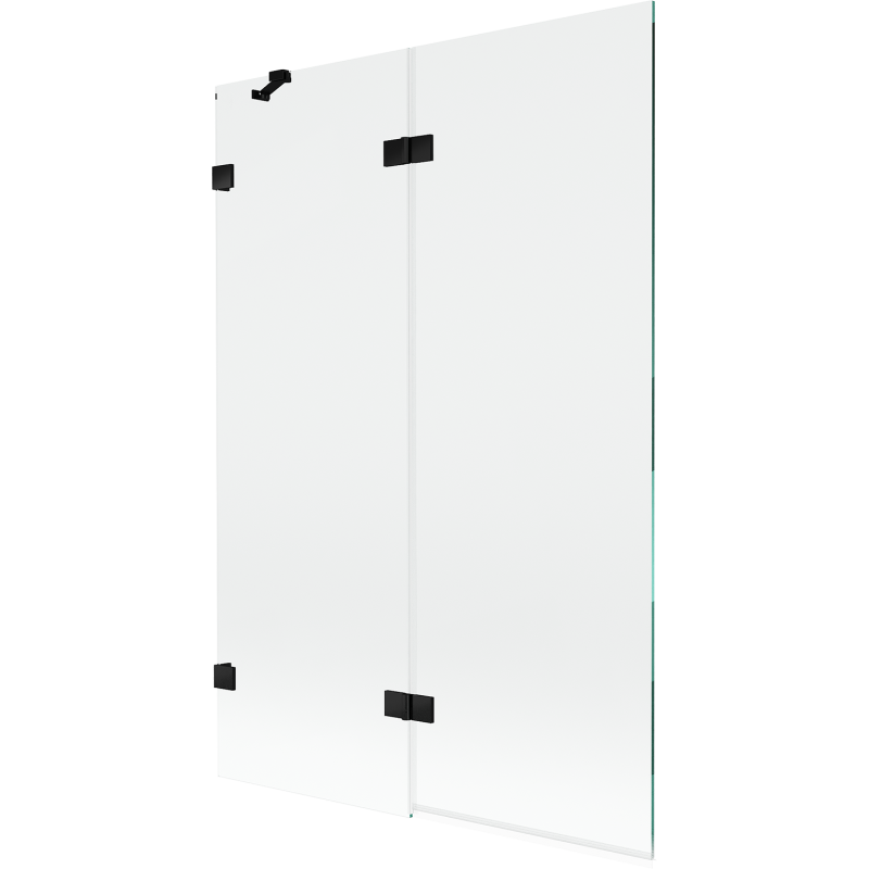 Mexen Lunar dvojkrídlová vaňová zástena ľavá 120 x 150 cm, transparentná, čierna - 897-120-100-70-00-L