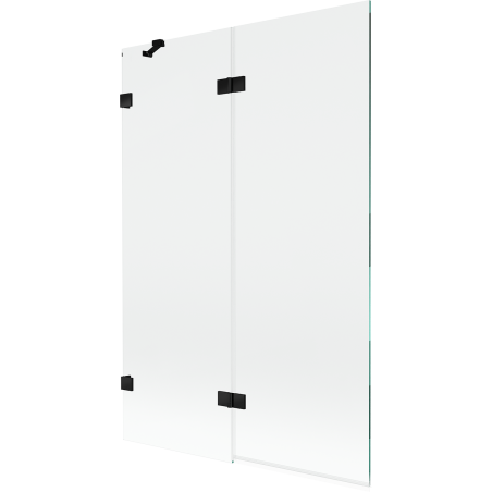 Mexen Lunar dvojkrídlová vaňová zástena ľavá 120 x 150 cm, transparentná, čierna - 897-120-100-70-00-L