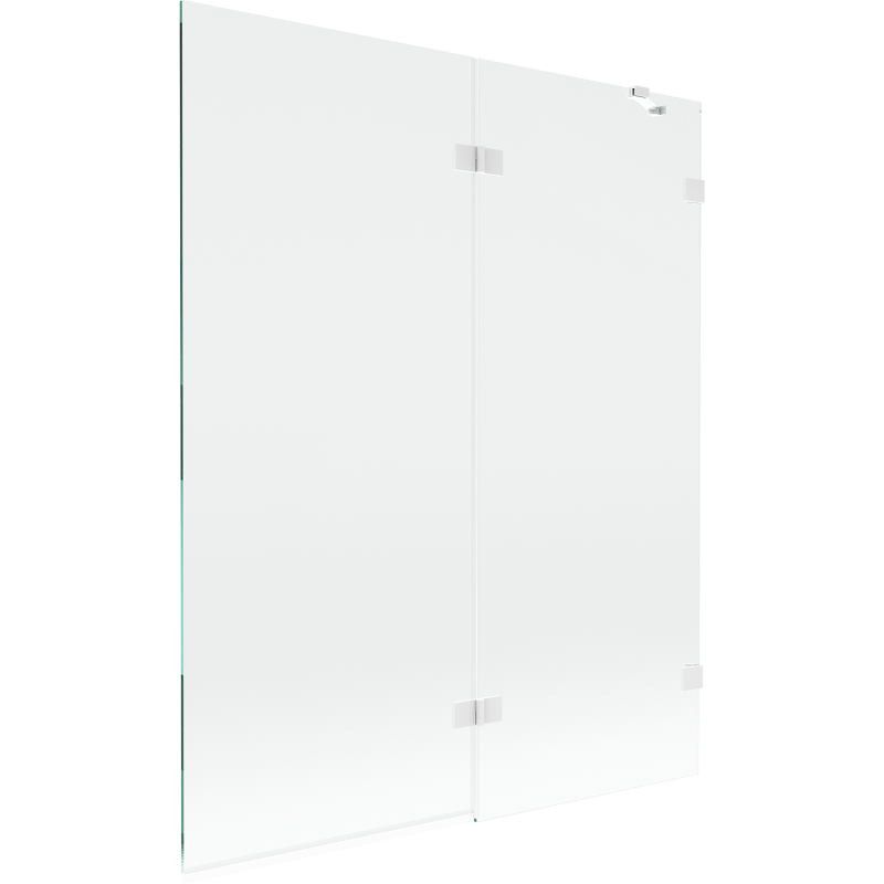 Mexen Lunar sprchový paraván dvojdielny pravý 140 x 150 cm, transparentný, biely - 897-140-100-20-00-P