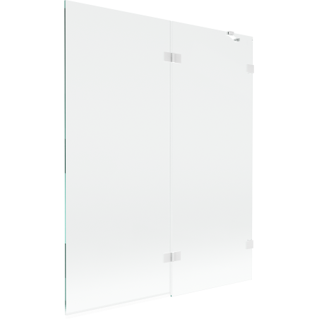 Mexen Lunar sprchový paraván dvojdielny pravý 140 x 150 cm, transparentný, biely - 897-140-100-20-00-P