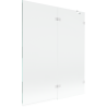 Mexen Lunar sprchový paraván dvojdielny pravý 140 x 150 cm, transparentný, biely - 897-140-100-20-00-P