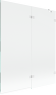 Mexen Lunar vaňová zástena 2-krídlová pravá 140 x 150 cm, transparentná, biela - 897-140-100-20-00-P