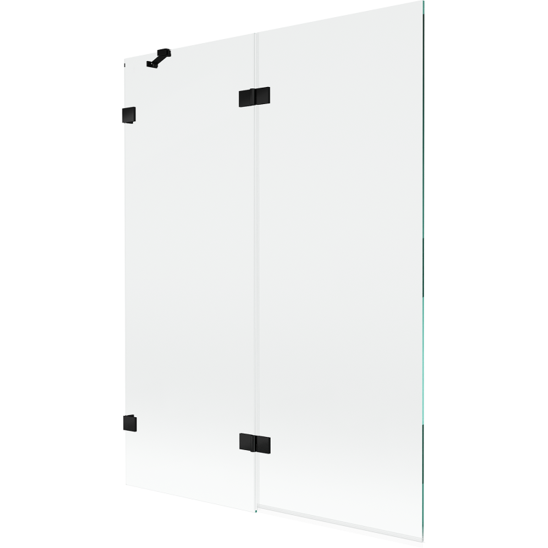 Mexen Lunar sprchová zástena 2-krídlová ľavá 130 x 150 cm, transparentná, čierna - 897-130-100-70-00-L