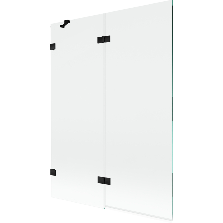 Mexen Lunar sprchová zástena 2-krídlová ľavá 130 x 150 cm, transparentná, čierna - 897-130-100-70-00-L