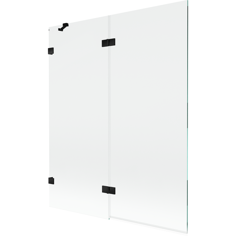 Mexen Lunar vaňová zástena 2-krídlová ľavá 140 x 150 cm, transparentná, čierna - 897-140-100-70-00-L