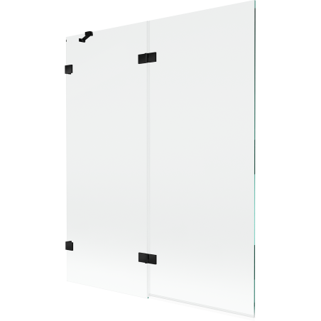 Mexen Lunar vaňová zástena 2-krídlová ľavá 140 x 150 cm, transparentná, čierna - 897-140-100-70-00-L