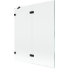 Mexen Lunar vaňová zástena 2-krídlová ľavá 140 x 150 cm, transparentná, čierna - 897-140-100-70-00-L