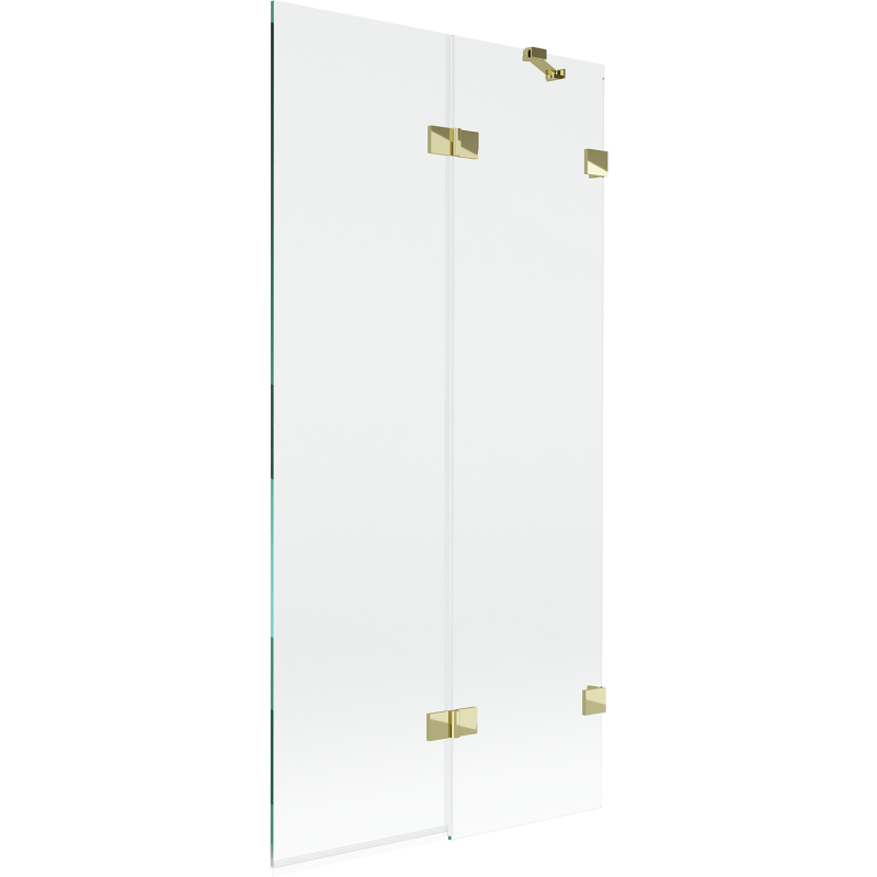 Mexen Lunar sprchová zástena 2-krídlová pravá 90 x 150 cm, transparentná, zlatá - 897-090-100-50-00-P