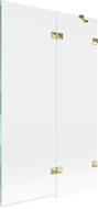 Mexen Lunar sprchová zástena dvojkrídlová pravá 110 x 150 cm, transparentná, zlatá - 897-110-100-50-00-P