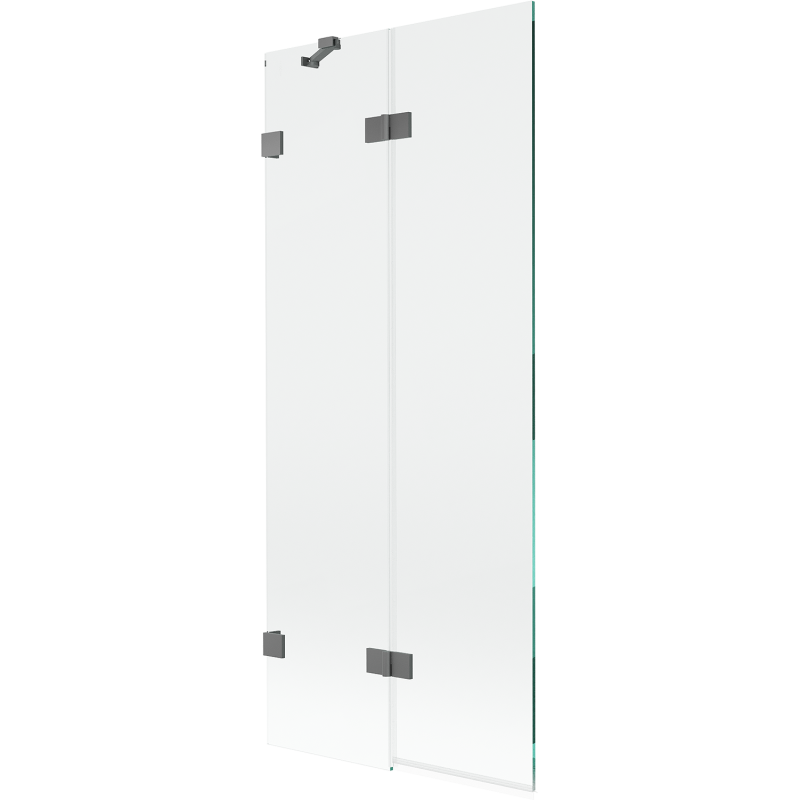 Mexen Lunar 2-krídlová ľavá vaňová zástenka 80 x 150 cm, priehľadná, gun metal - 897-080-100-95-00-L