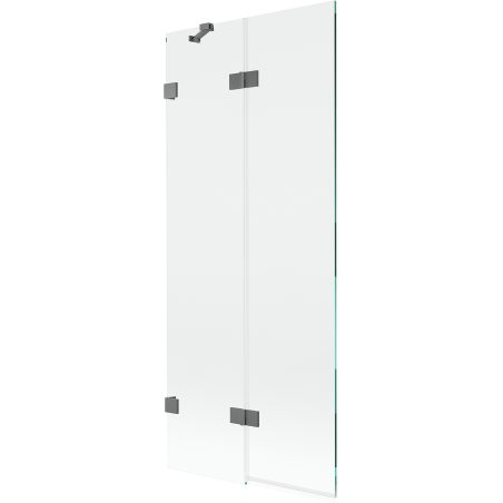 Mexen Lunar 2-krídlová ľavá vaňová zástenka 80 x 150 cm, priehľadná, gun metal - 897-080-100-95-00-L