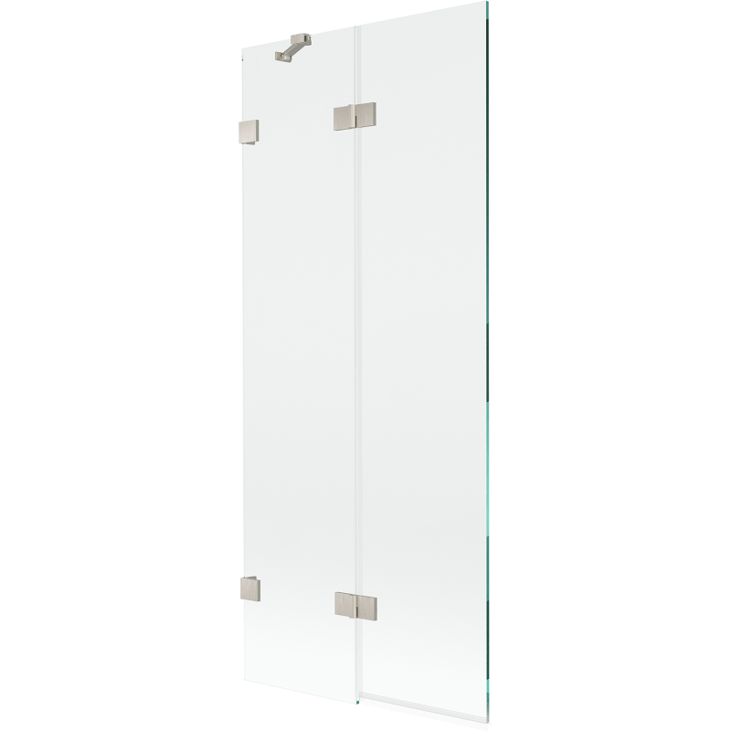 Mexen Lunar dvojkrídlová vaňová zástenka ľavá 80 x 150 cm, transparentná, brúsený nikel - 897-080-100-97-00-L