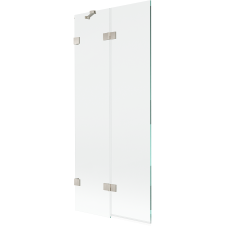 Mexen Lunar dvojkrídlová vaňová zástenka ľavá 80 x 150 cm, transparentná, brúsený nikel - 897-080-100-97-00-L