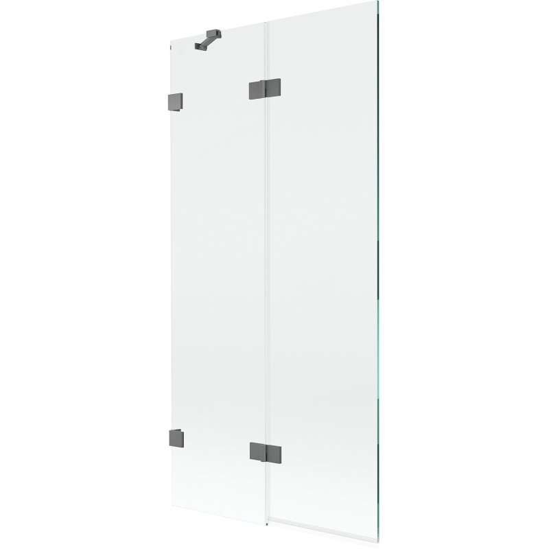 Mexen Lunar vaňová zástena 2-krídlová ľavá 90 x 150 cm, transparentná, gun metal - 897-090-100-95-00-L