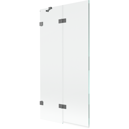 Mexen Lunar vaňová zástena 2-krídlová ľavá 90 x 150 cm, transparentná, gun metal - 897-090-100-95-00-L