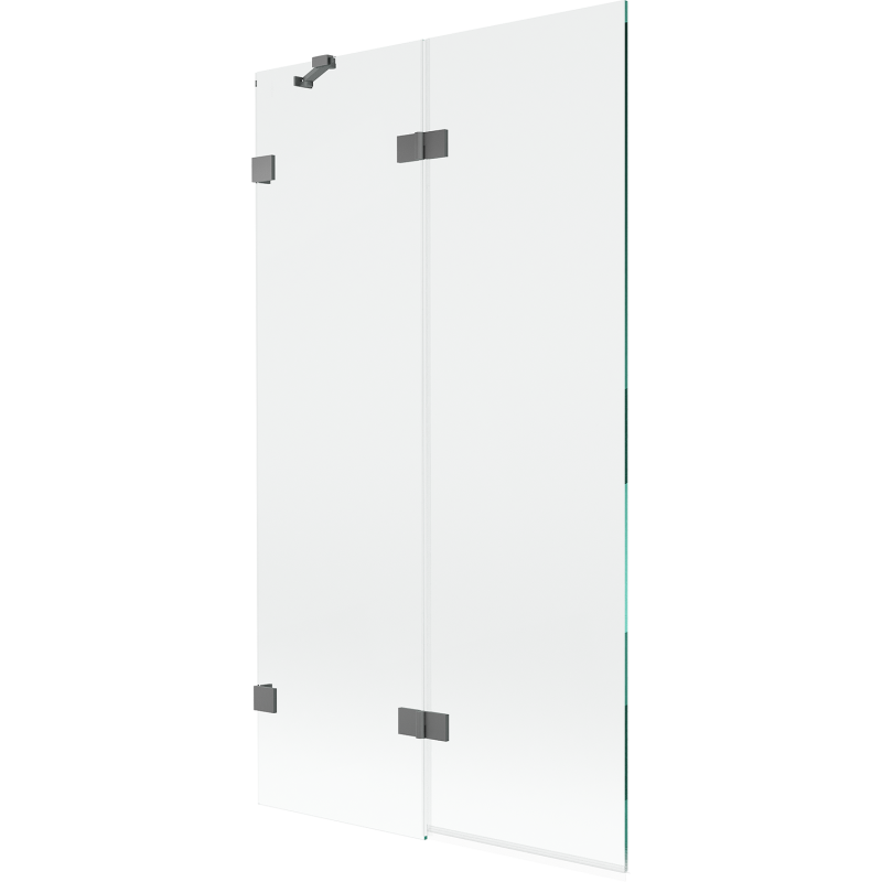 Mexen Lunar dvojkrídlová vaňová zástena ľavá 100 x 150 cm, transparentná, gun metal - 897-100-100-95-00-L