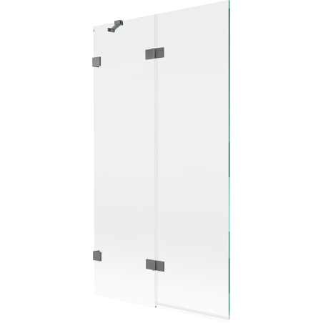 Mexen Lunar dvojkrídlová vaňová zástena ľavá 100 x 150 cm, transparentná, gun metal - 897-100-100-95-00-L