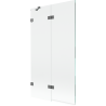 Mexen Lunar dvojkrídlová vaňová zástena ľavá 100 x 150 cm, transparentná, gun metal - 897-100-100-95-00-L