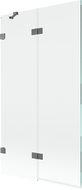Mexen Lunar dvojkrídlová vaňová zástena ľavá 100 x 150 cm, transparentná, gun metal - 897-100-100-95-00-L