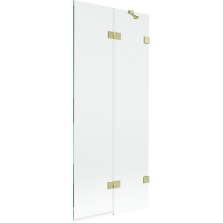 Mexen Lunar sprchová zástena 2-krídlová pravá 80 x 150 cm, transparentná, zlatá kartáčovaná - 897-080-100-55-00-P
