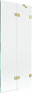 Mexen Lunar sprchová zástena 2-krídlová pravá 80 x 150 cm, transparentná, zlatá kartáčovaná - 897-080-100-55-00-P