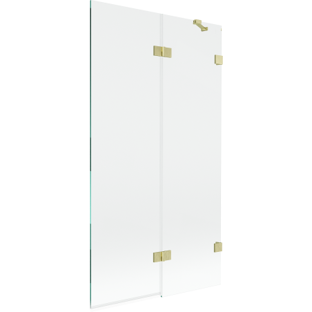Mexen Lunar sprchová zástena 2-krídlová pravá 100 x 150 cm, transparentná, zlatá kartáčovaná - 897-100-100-55-00-P
