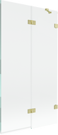 Mexen Lunar sprchová zástena 2-krídlová pravá 100 x 150 cm, transparentná, zlatá kartáčovaná - 897-100-100-55-00-P