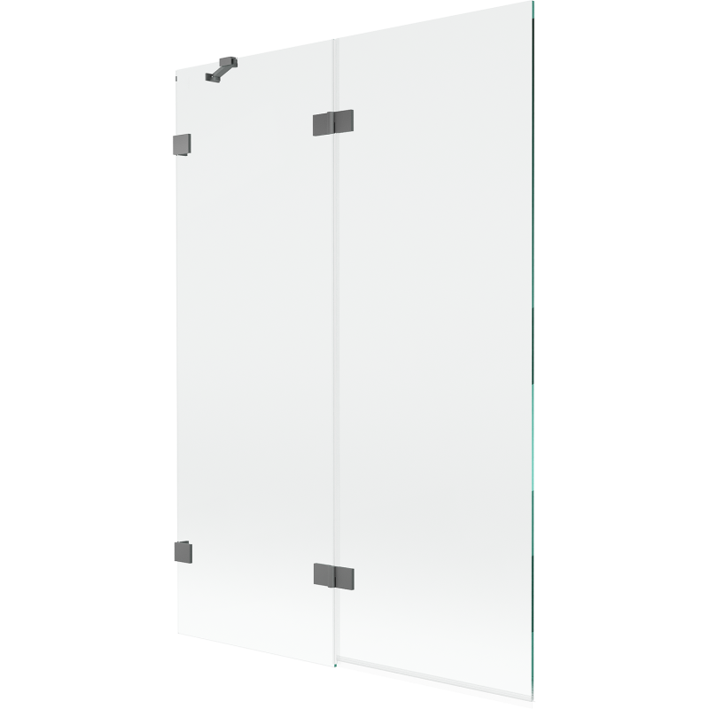 Mexen Lunar sprchový paraván 2-krídlový ľavý 120 x 150 cm, transparentný, gun metal - 897-120-100-95-00-L